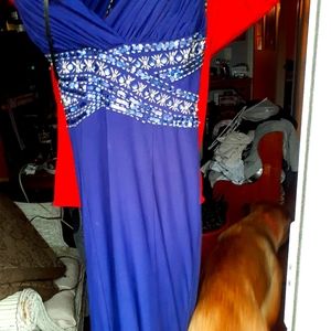 Womans hand beaded long gown